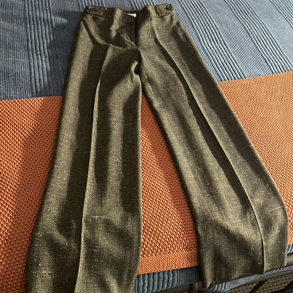 Brown tweed wide leg trousers